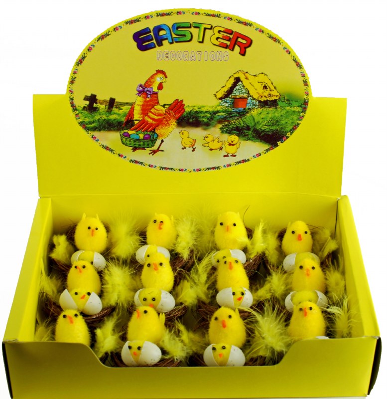 Picture of Easter Chick Decorations x 12pcs